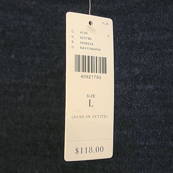 MOTH ANTHROPOLOGIE Navy Cross Back Sweater Dress Size L NWT - Picture 10 of 10